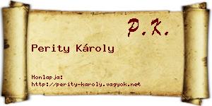Perity Károly névjegykártya