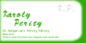 karoly perity business card