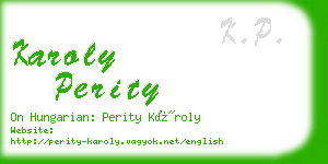 karoly perity business card